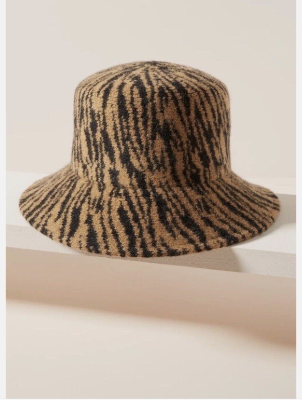 Anthropologie Zebra-Stripe Bucket Hat - NWT
